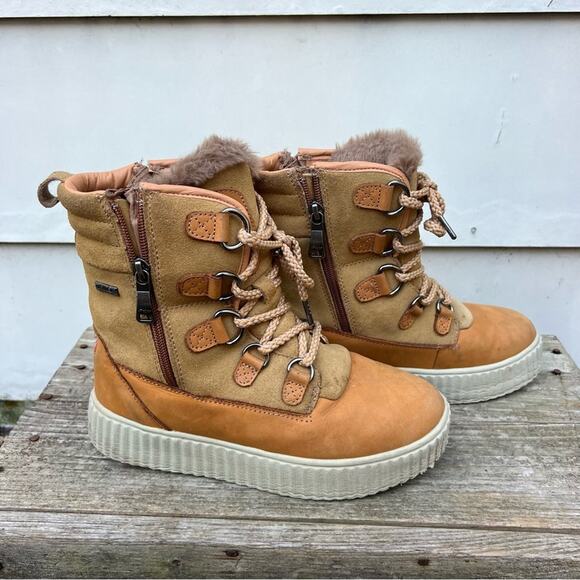 Pajar Cade Canada Shearling Insulated Tan Leather Ankle Winter Boot 7-7.5 EU38 - Picture 1 of 10